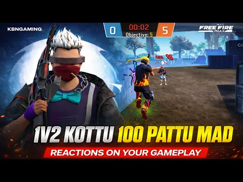 KBNGAMING141 is live stream #fflivetelugu 1V2  KOTTU  100rs  PATTU MAD REACTION ON YOUR GAMEPLAY❤‍🔥