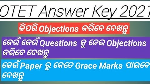 OTET Answer Key Release 2021,How to Objection Of Wrong Answer