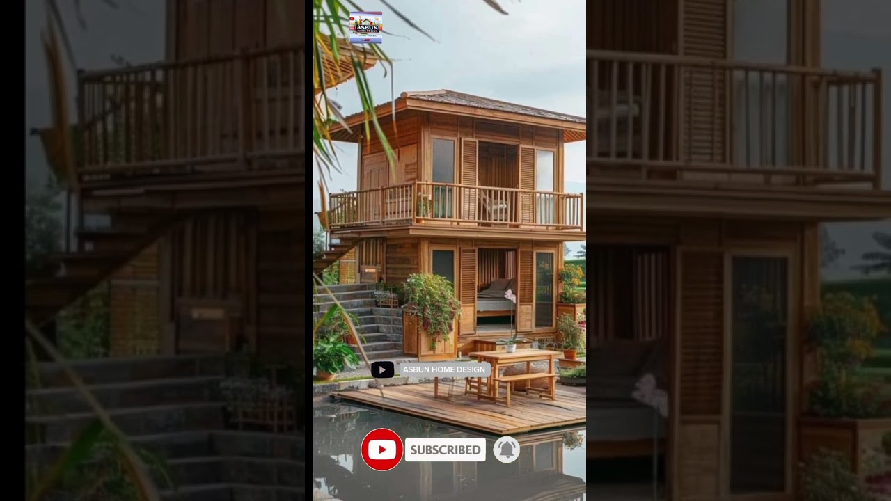 Inspiration for a wooden cabin on the edge of a rice field 