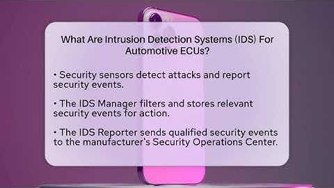 What Are Intrusion Detection Systems (IDS) For Automotive ECUs? - Talking Tech Trends
