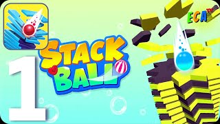 Stack Ball - Crash Platforms - Walkthrough Gameplay Part 1 Bump And Bounce (Android-iOS) screenshot 2