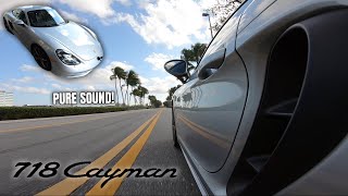 Porsche 718 Cayman PURE EXHAUST ASMR [4K] | 718 Cayman PURE 2.0L turbocharged (flat-four) SOUNDS!