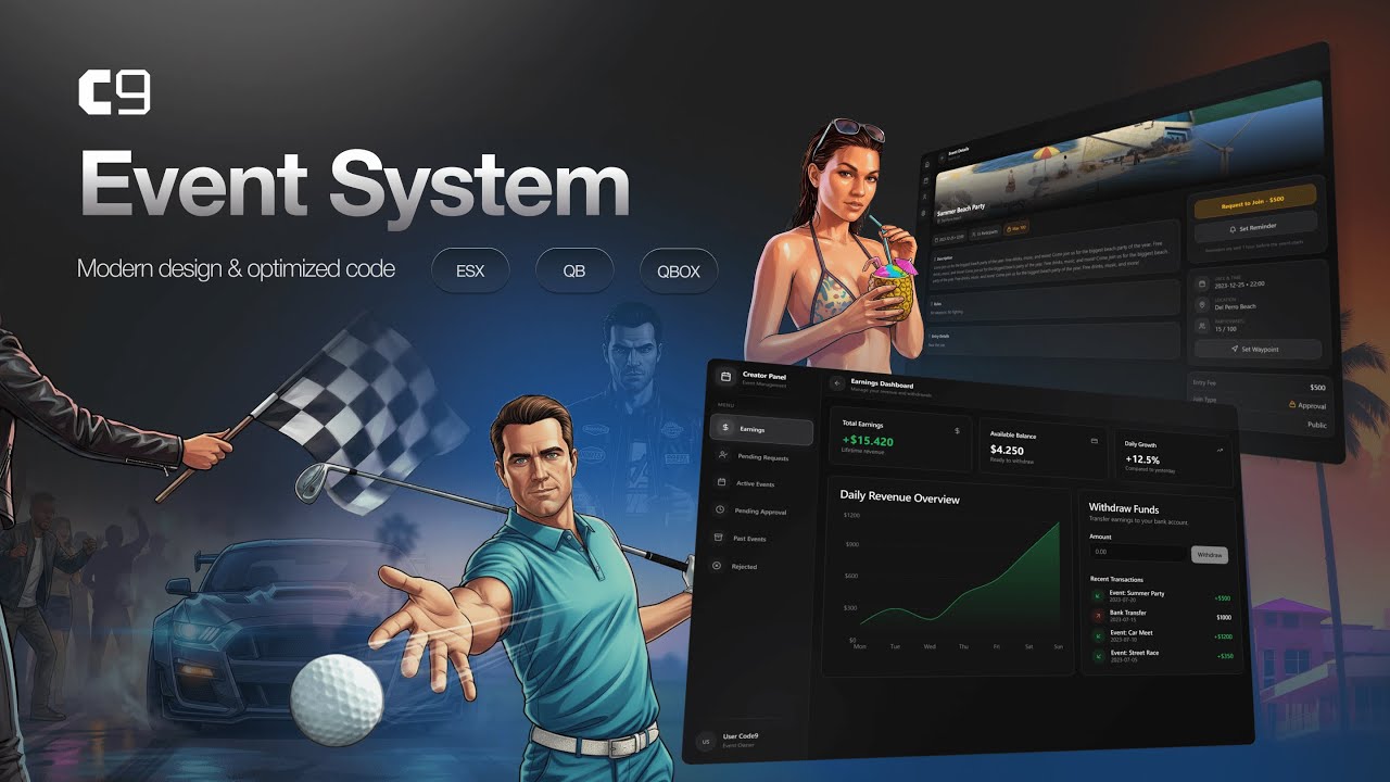 Code9 | Event System Script for FiveM - YouTube