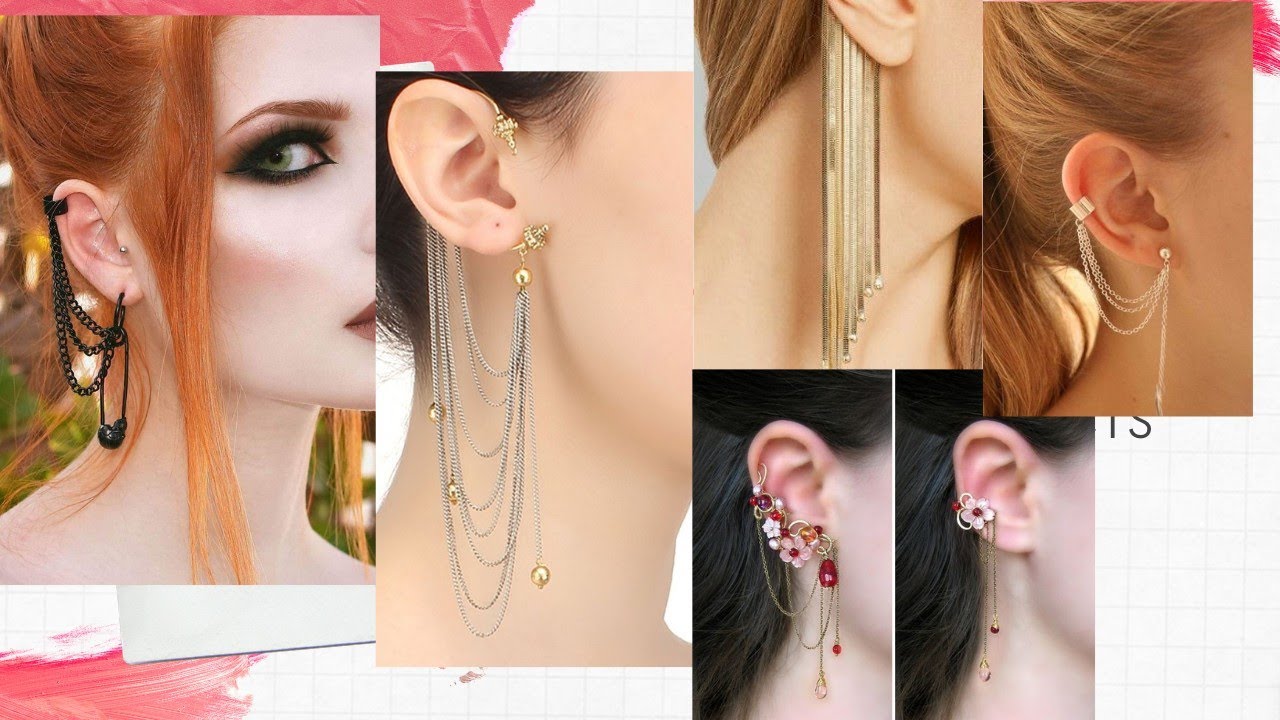 ear cuff with chains,ear cuff designs,new ear chain designs 2018 YouTube