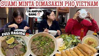 MAKAN AMPE KEDAGINGAN 😆 SUAMI MINTA DIMASAKIN VIETNAMESE PHO| RESEP MIE VIETNAM KOMPLIT