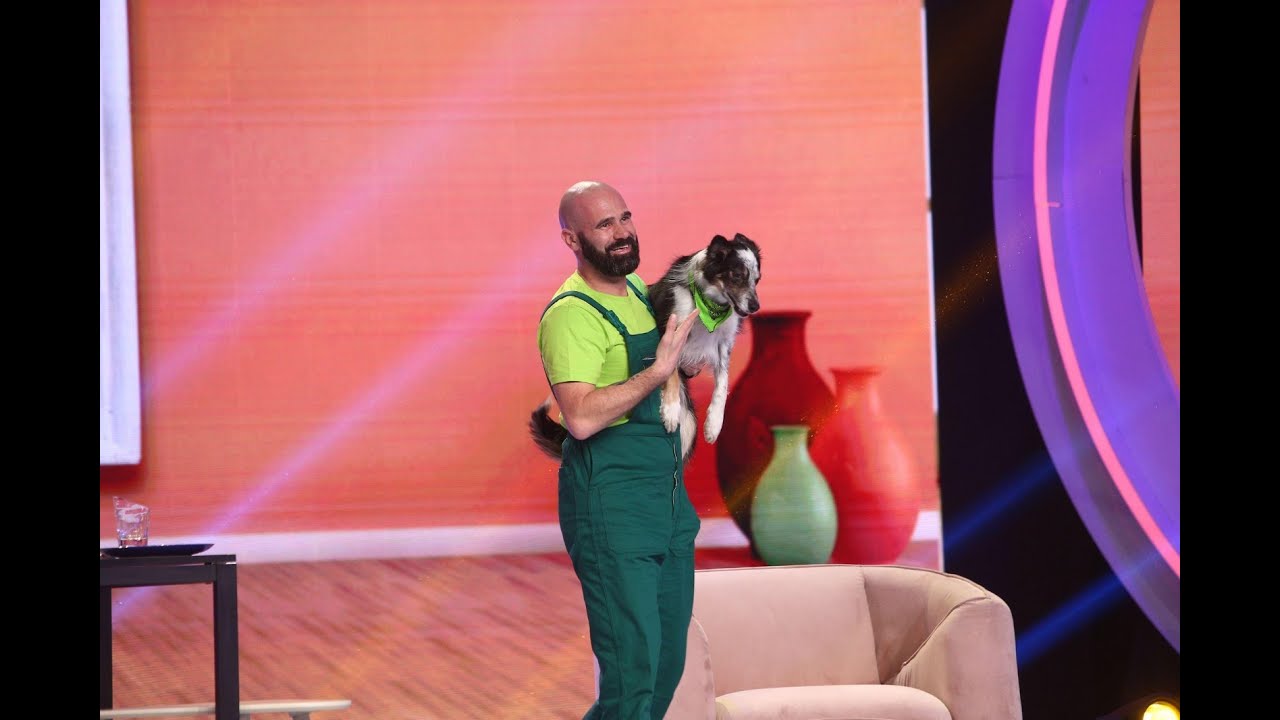 Moment adorabil, la iUmor! Adrian Stoica și cățelușa Hurricane 😍