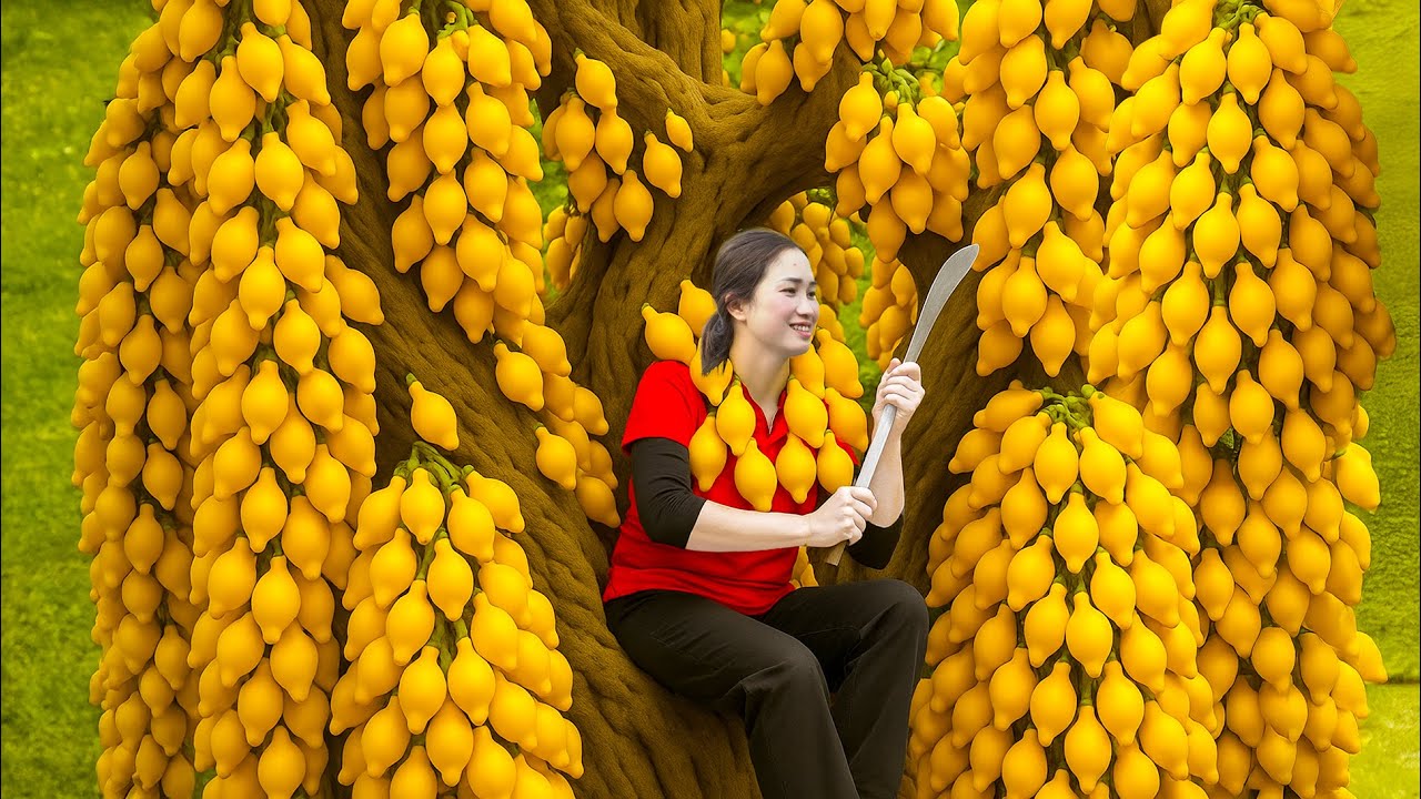 Harvest Surplus Wild Fruits to sell at the Market | Make Fruit Trays for Village Children