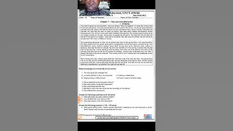 #worksheet 77 #english #class #9th #doeworksheet  the last leaf