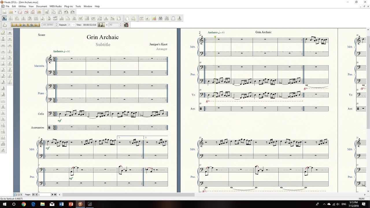 Grin Archaic (sheet music)-Juniper's Knot