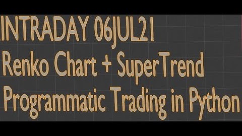 INTRADAY 06JUL21 Renko Chart + SuperTrend Programmatic Trading in Python