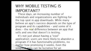 Mobile application testing