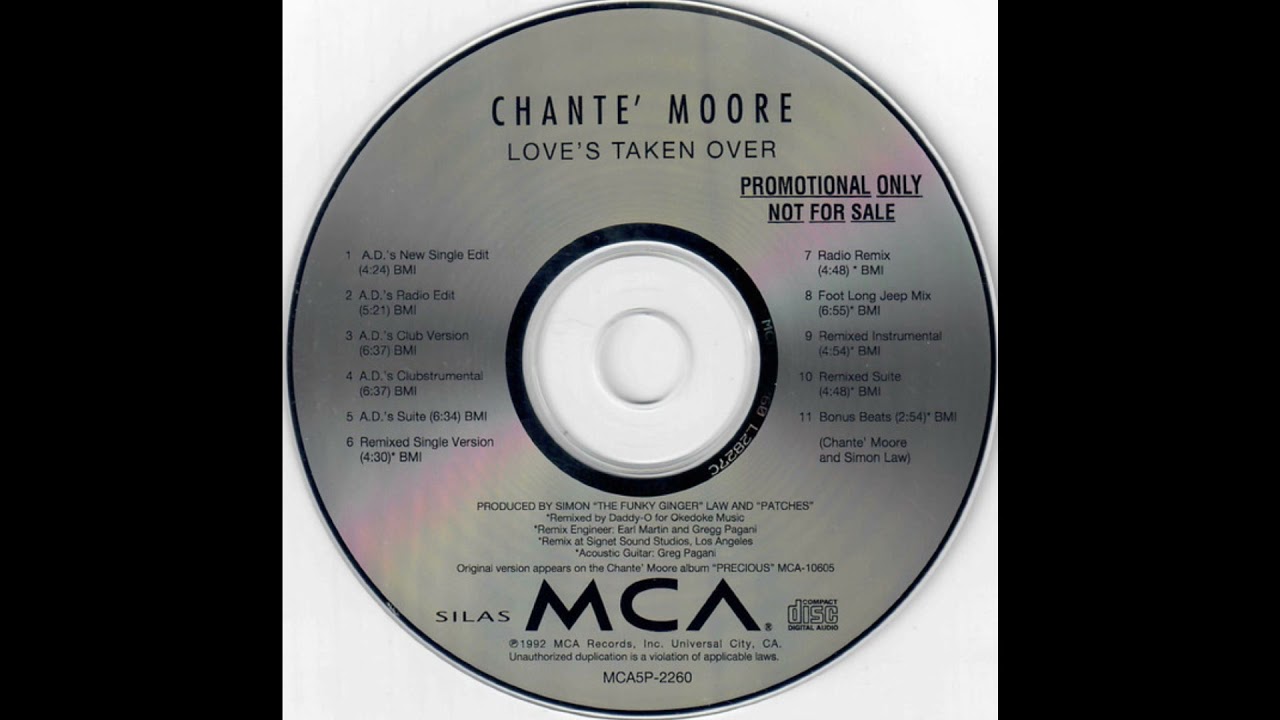 Chanté Moore Love's Taken Over (A.D.'s Radio Edit) YouTube