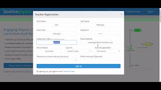 Create a Teacher Account on Positive Physics/Chemistry/STEM
