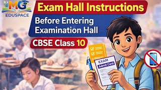 CBSE Class 10 Exam Hall Instructions 2026 | Before Entering Examination Hall | Important Rules