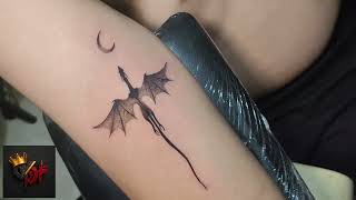 Minimal dragon tattoo timelapse