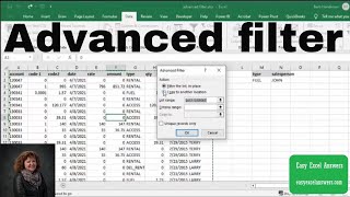 How to use the advanced filter in Excel