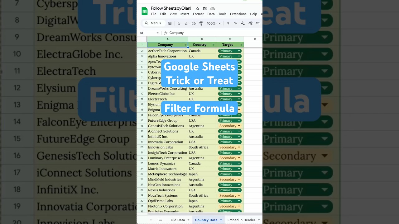 🎃Filter your data with ease using the Filter Formula!🧙‍♂️ 