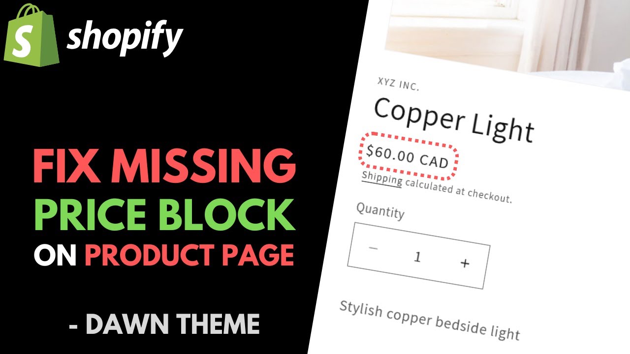Shopify Dawn Theme: How to Fix Missing Price Block on Product Pages