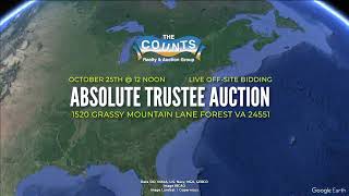 Absolute Trustee Auction | 1520 Grassy Mountain Ln, Forest VA  | 20 Acres + House