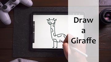 How to draw a giraffe | Easy drawing | iPad Procreate