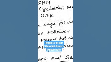 Pass easy in TOM | 2 Marks with Answers | All Units Formula| Important Questions | Dhronavikaash