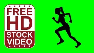 Free Stock Videos Woman With Ponytail Silhouette Running Fast On Green Screen