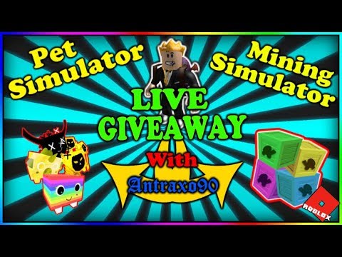 Giveaway Roblox Pet Simulator Mining Simulator Rare Rare Join Discord Youtube - roblox pet simulator giveaway live