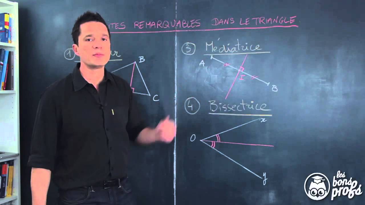 Droites remarquables dans un triangle - Mathématiques 3e - Les Bons Profs