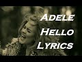 Adele - Hello | Lyrics | HD