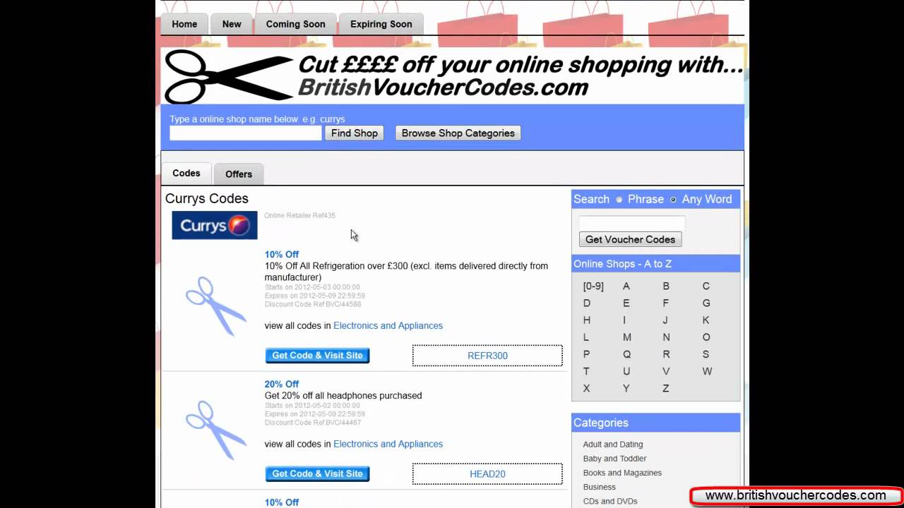 Finding valid Currys Voucher Codes YouTube