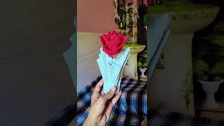 handmade flower pot with wool rose 🌹