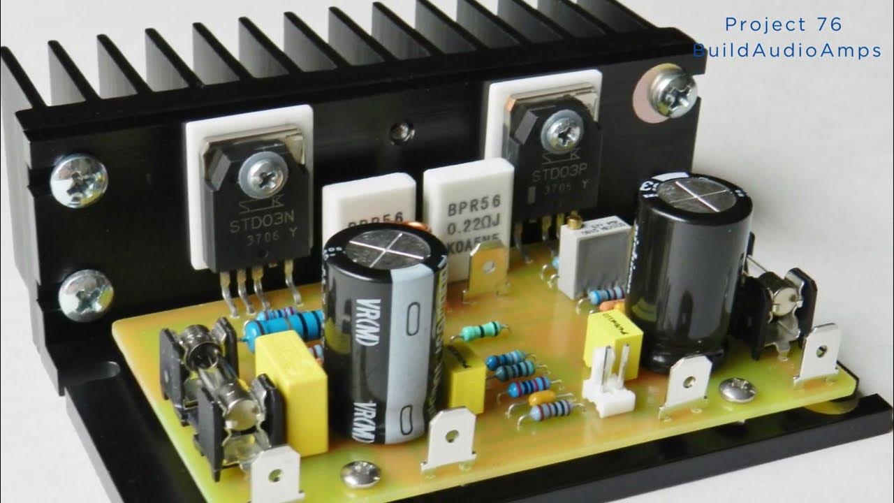 107watt power amp features ADA47001 and STD03N/STD03P audio power