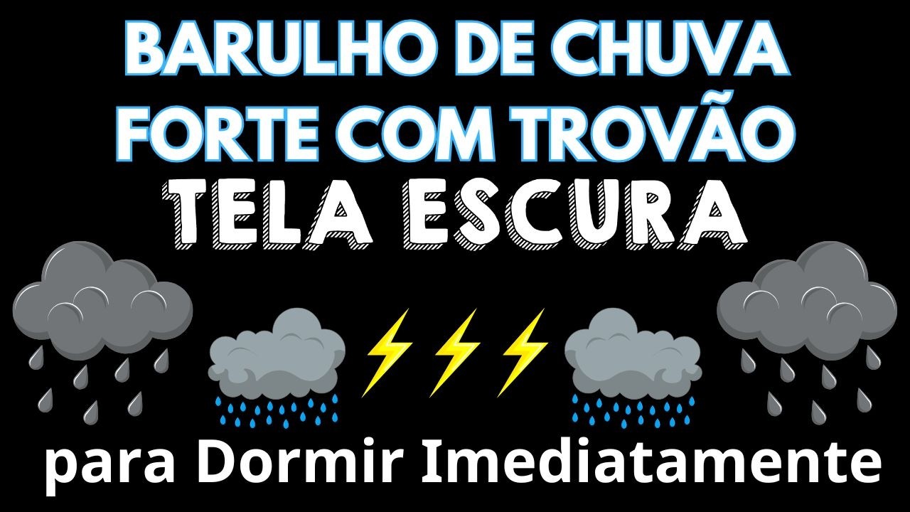 Chuva e trovão relaxantes em tela preta 🌧 Sono profundo e mente tranquila em 3 minutos | Natureza
