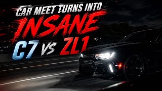  Car Meet Turns Into INSANE C7 vs ZL1 Race