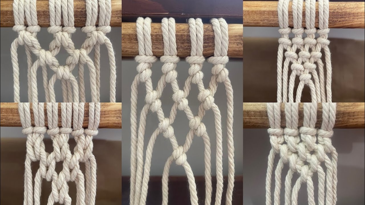 Tutorial 5 very beautiful macrame patterns for use in all types of wall ...