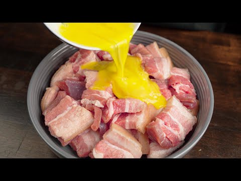 Đổ trứng sống trực tiếp vào thịt heo, kết quả vô cùng bất ngờ | Pour egg into pork recipe mới 2023