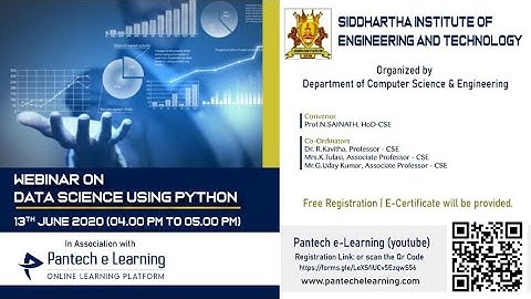 Webinar on Data Science | SVM |  Siddhartha Institute of Science and Technology | Pantech e learning