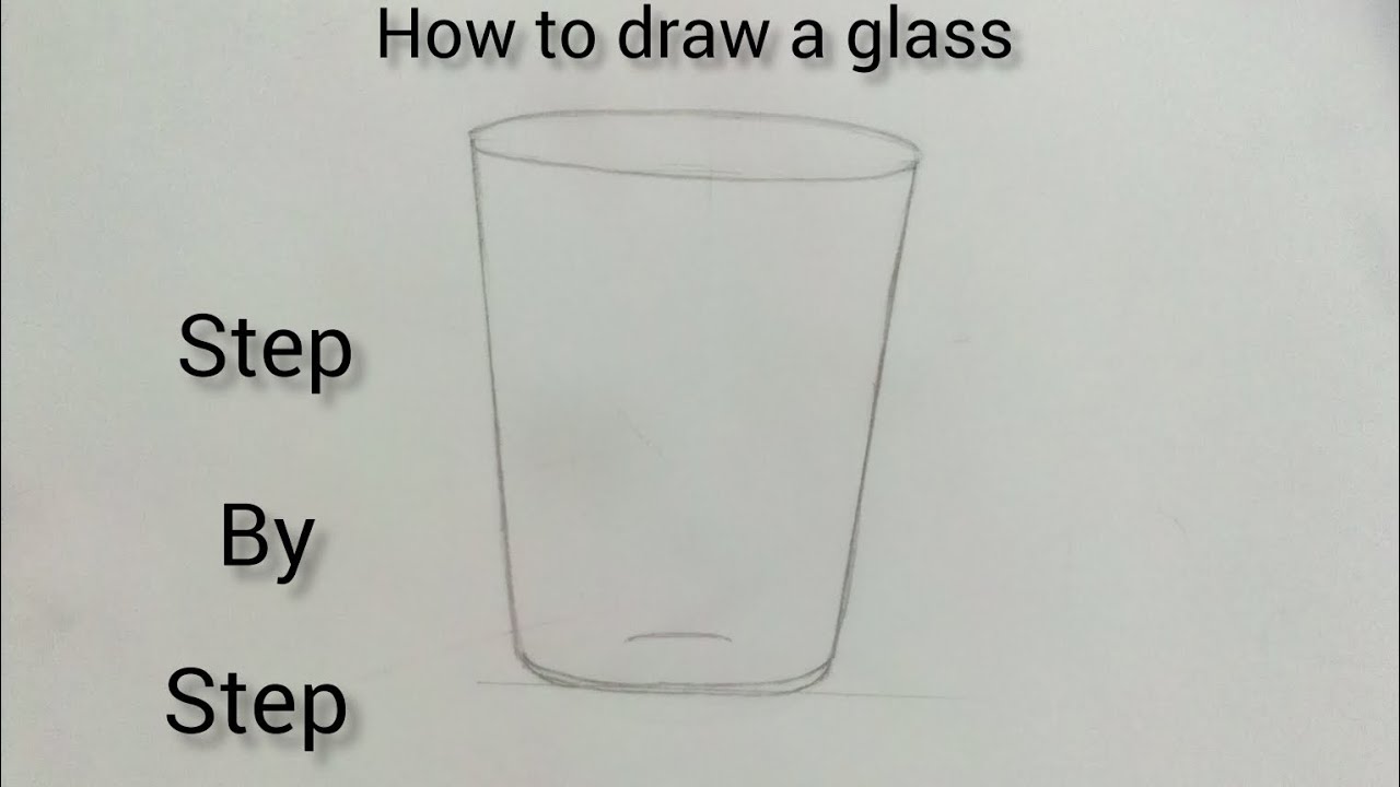 How to draw a glass step by step Art video Sketch ️Drawing a glass with pencil YouTube