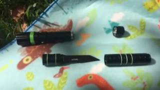 CXAK Rechargeable Flashlight Knife with Focus Adjustable Emergency LED