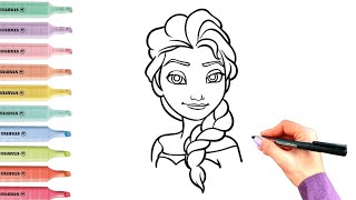 lElsa Princess Drawing| How To Draw Frozen for Kids| Frozen Coloring Pages| Elsa Drawing 🖍️✨