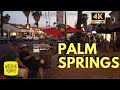 Night Walk in Downtown Palm Springs California USA | Desert Oasis | 4K Walking Tour