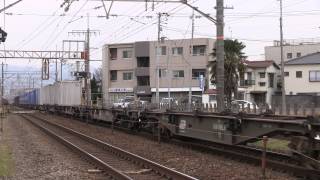 8052レEF210-107号機 5093レEF210-2号機 本線上で離合