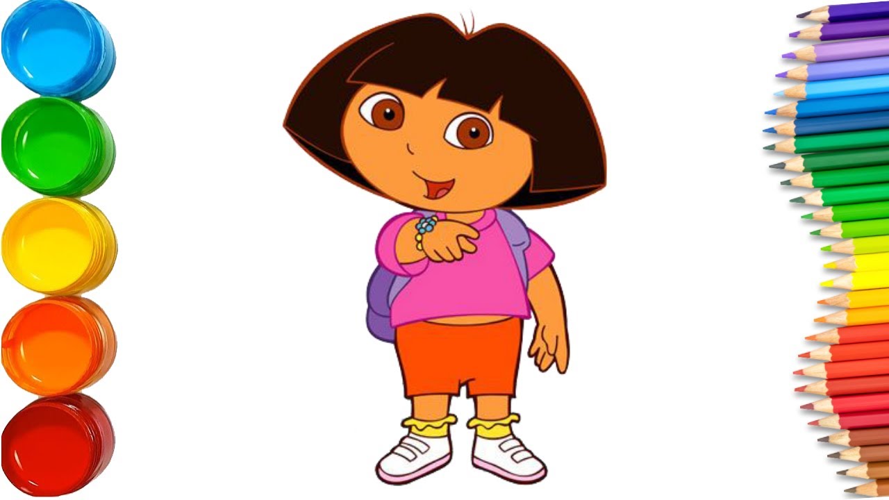 Dora the explorer coloring pages | How to draw Dora buji - YouTube