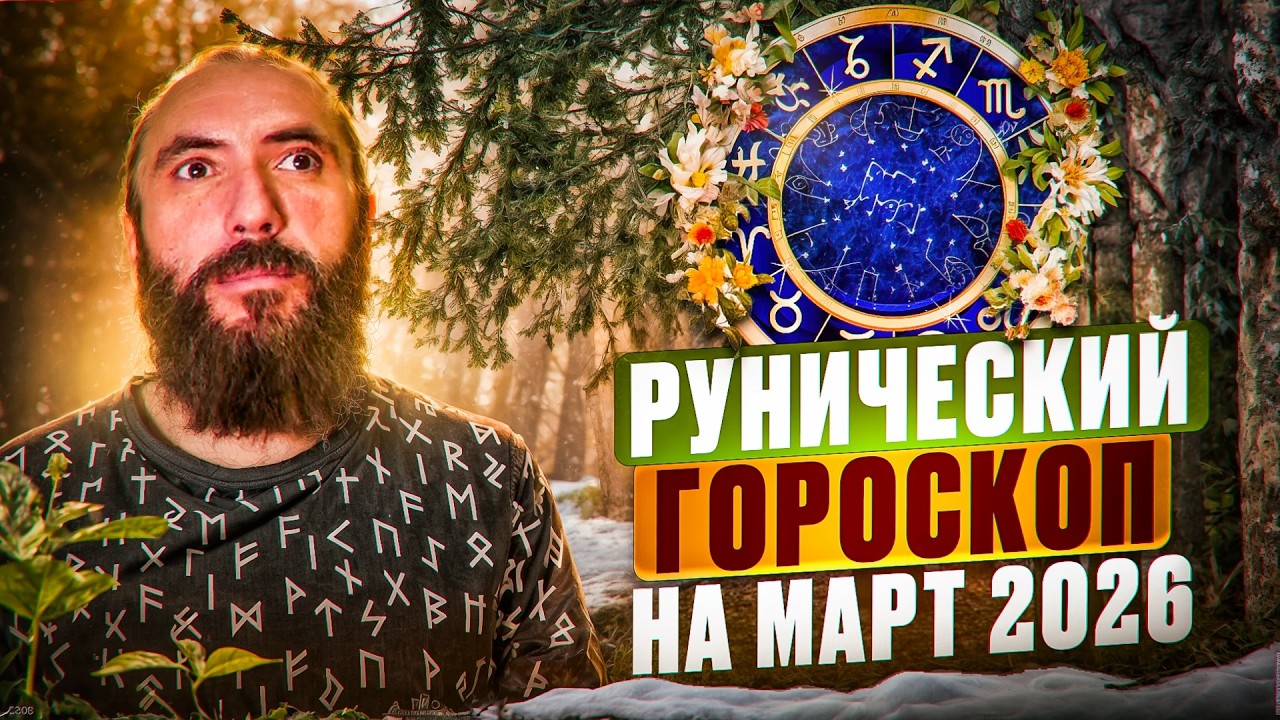 Рунический гороскоп на март 2026 года для всех знаков зодиака. Астрология и руны. Юрий Исламов