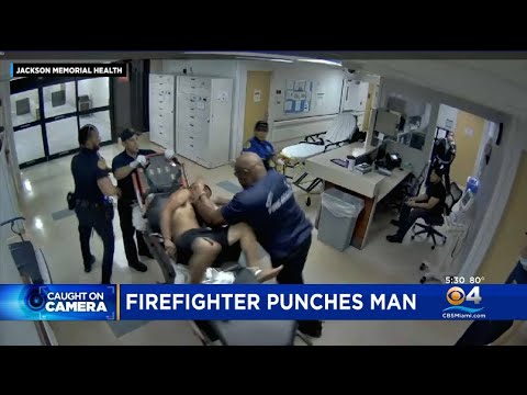 Miami-Dade Firefighter Punches Handcuffed Homeless Man Who Spit On Him In Hospital