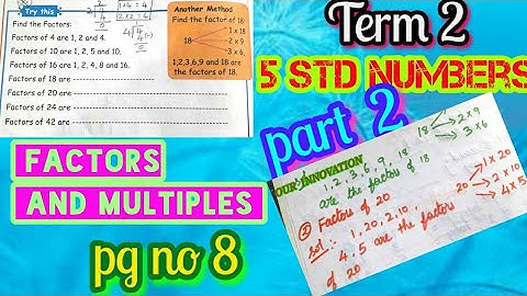 5 std Maths|Numbers | Factors and  multiples | Try  this |pg  no 8|part 2|unit 2 |Term 2 samacheer