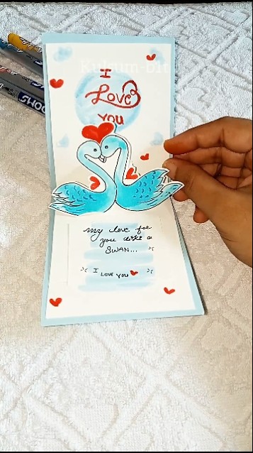DIY Unique Love Card Idea 🦢♥️ #shorts #love #cards #ideas #diy # ...