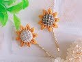【100均 つまみ細工】材料少なめで ひまわりを作ろう♪kanzashi flower  fabric flower