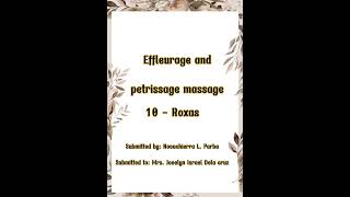 Effleurage and Petrissage Massage