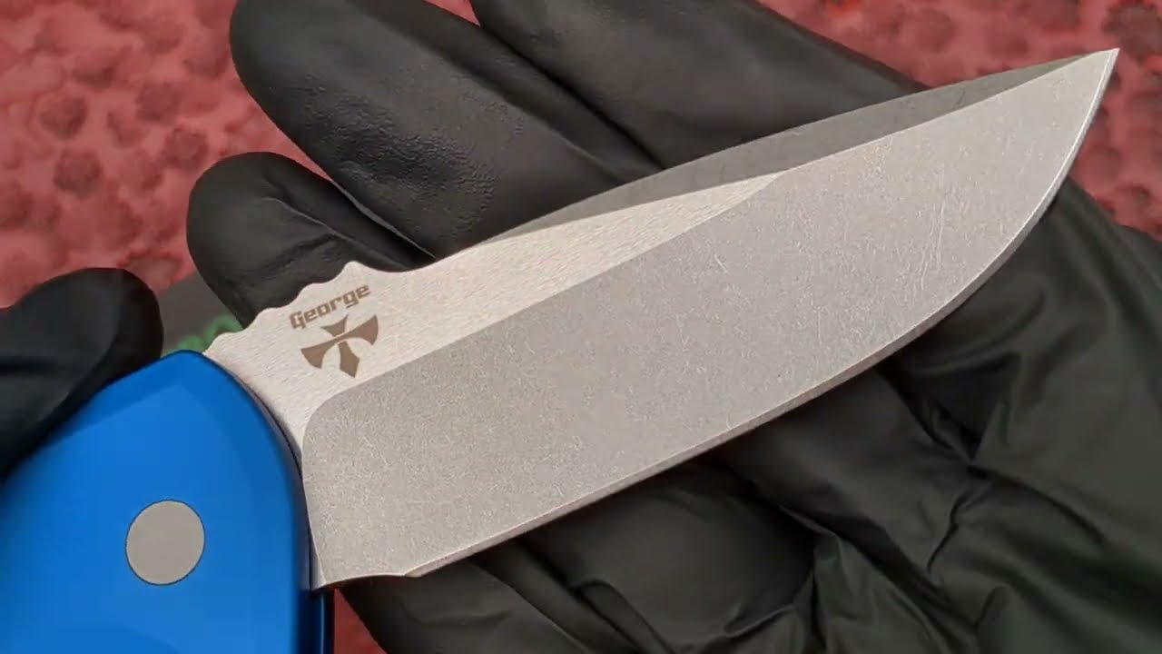 Protech Rockeye LG-301-BLUE Blue Handle Stonewash S35VN Blade